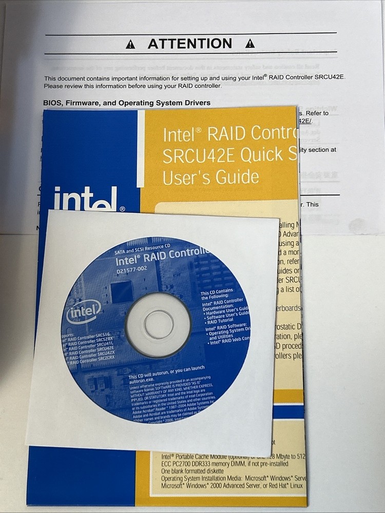 Intel Raid Controller SRCU42E I/O Processor Based On XScale Technology New Open