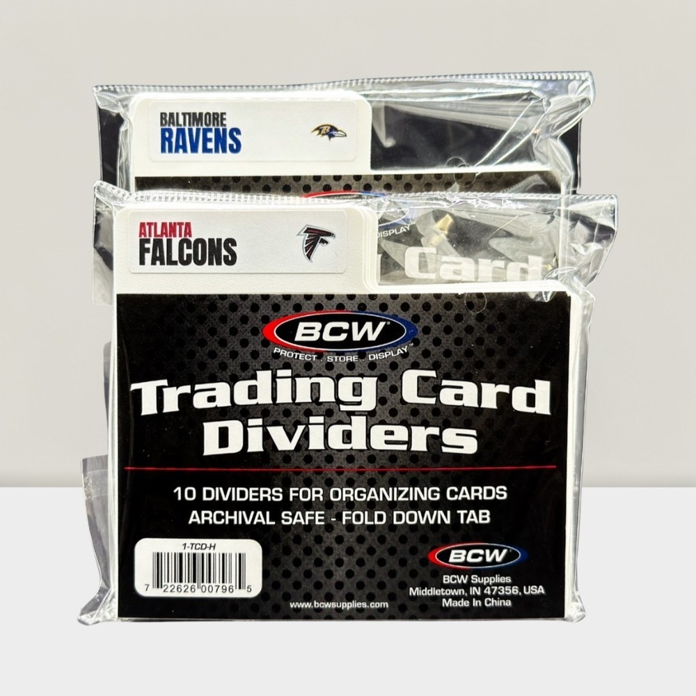 BCW Horizontal Trading Card Dividers w/ Custom NFL Team Labels (32 Team Set)