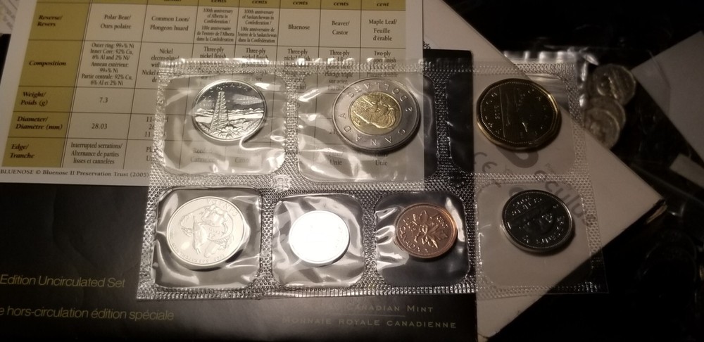 2005 P Mint Proof Like Set Canada Coins Set.