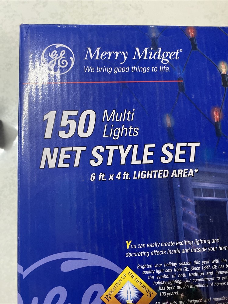 GE Merry Midget 150 Multicolor Christmas Lights Net Style Light Set