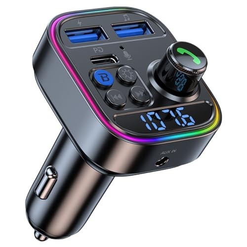 Bluetooth 5.3 Car Adapter, PD30W Super Fast Charging Transmitter for Car,