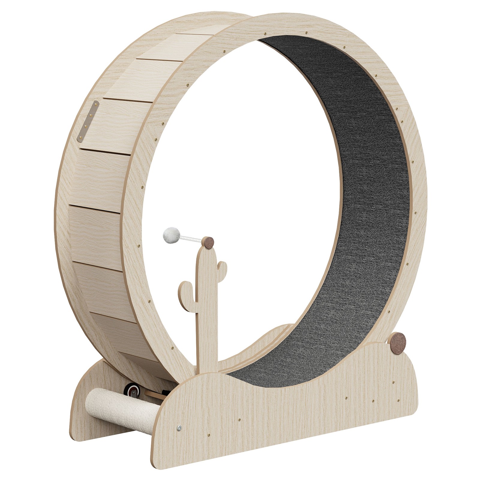 Large Cat Exercise Wheel 43" Solid Wood Cat Treadmill with Lock for Indoor Cats