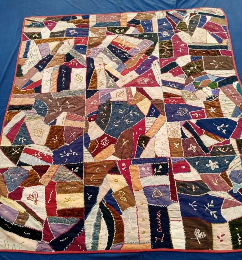 antique beautiful crazy handmade patchwork quilts it177