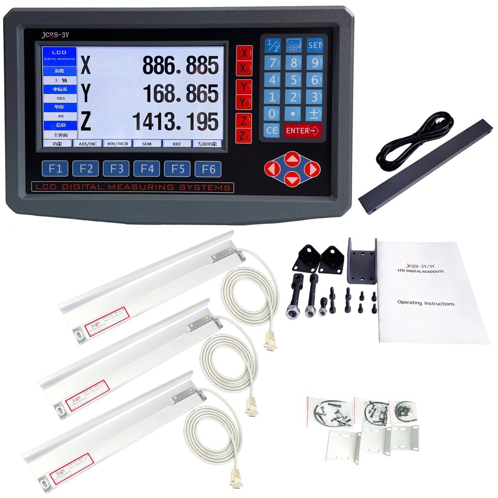 3 Axis LCDDDigital Readout for Milling Lathe Machine with Precision Linear Scale