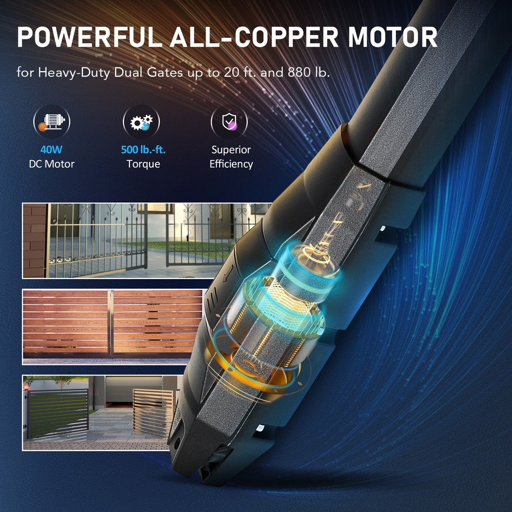 Automatic Single Swing Gate Opener with Remote Controls for 880lb Home Gate