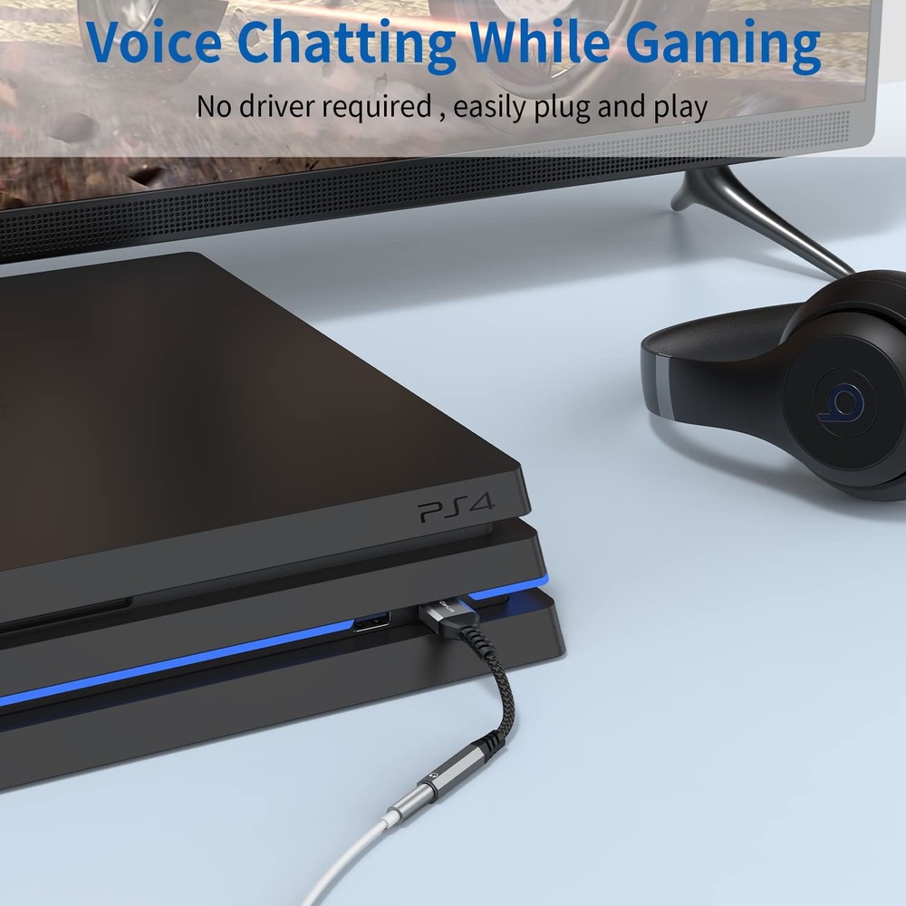 USB to 3.5mm Jack Audio Adapter (2-Pack), Headset,...