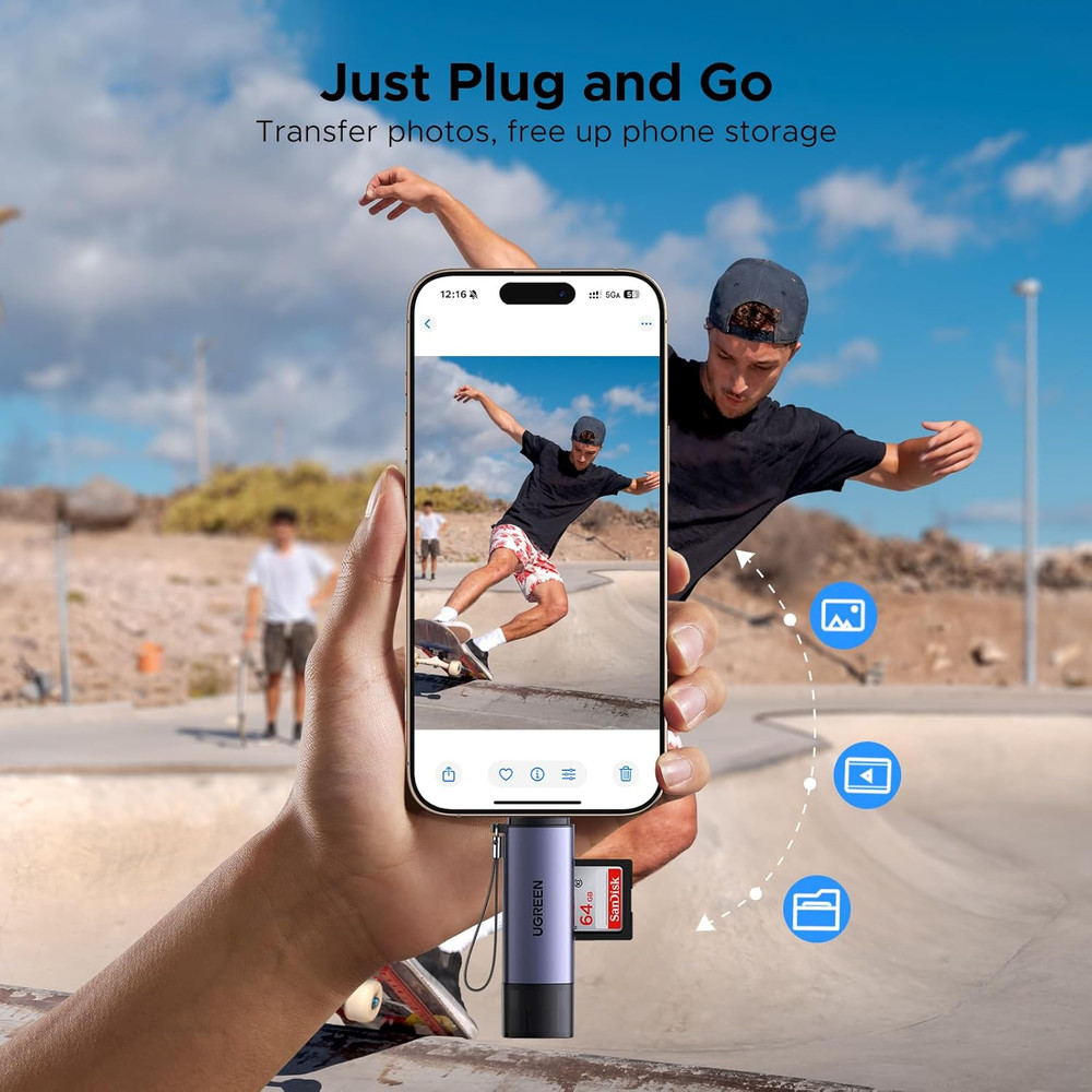 UGREEN SD Card Reader USB C, USB 3.0 Micro SD Card Reader 2 in 1 Memory Card Rea