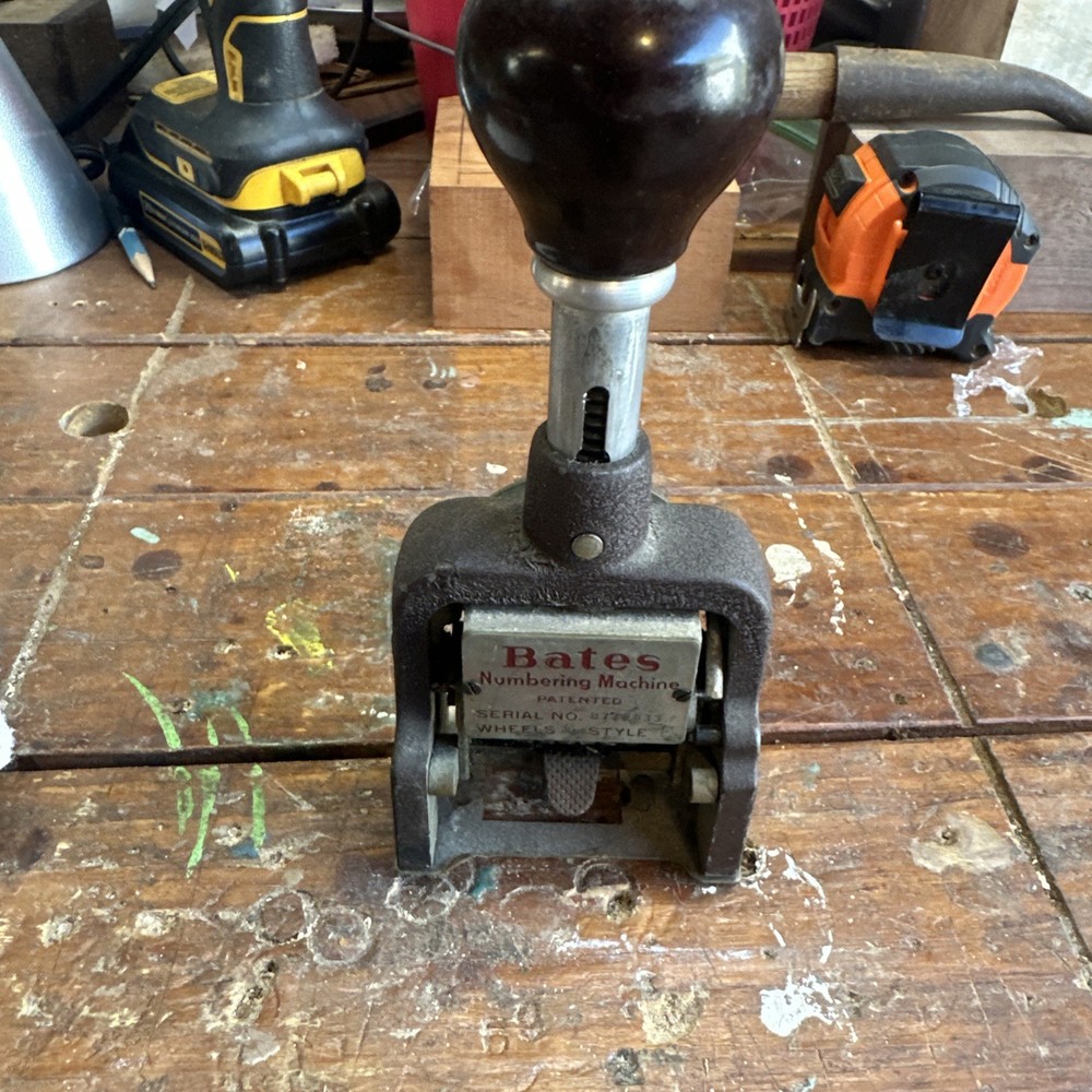 Vintage Bates Multiple Movement Numbering Machine Stamp 6 Wheels Style E