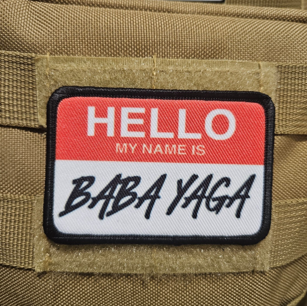 My name is Baba yaga funny removable patch green 2"x3" hook & loop funny patch