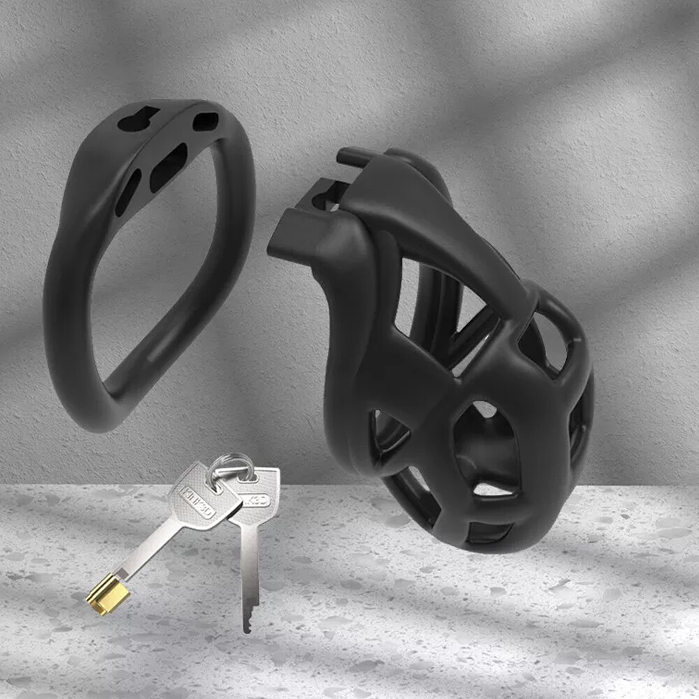 NEW 3D Printed Cobra Pro Cage Male Chastity Device Mini Lock Flat/Arc Rings US