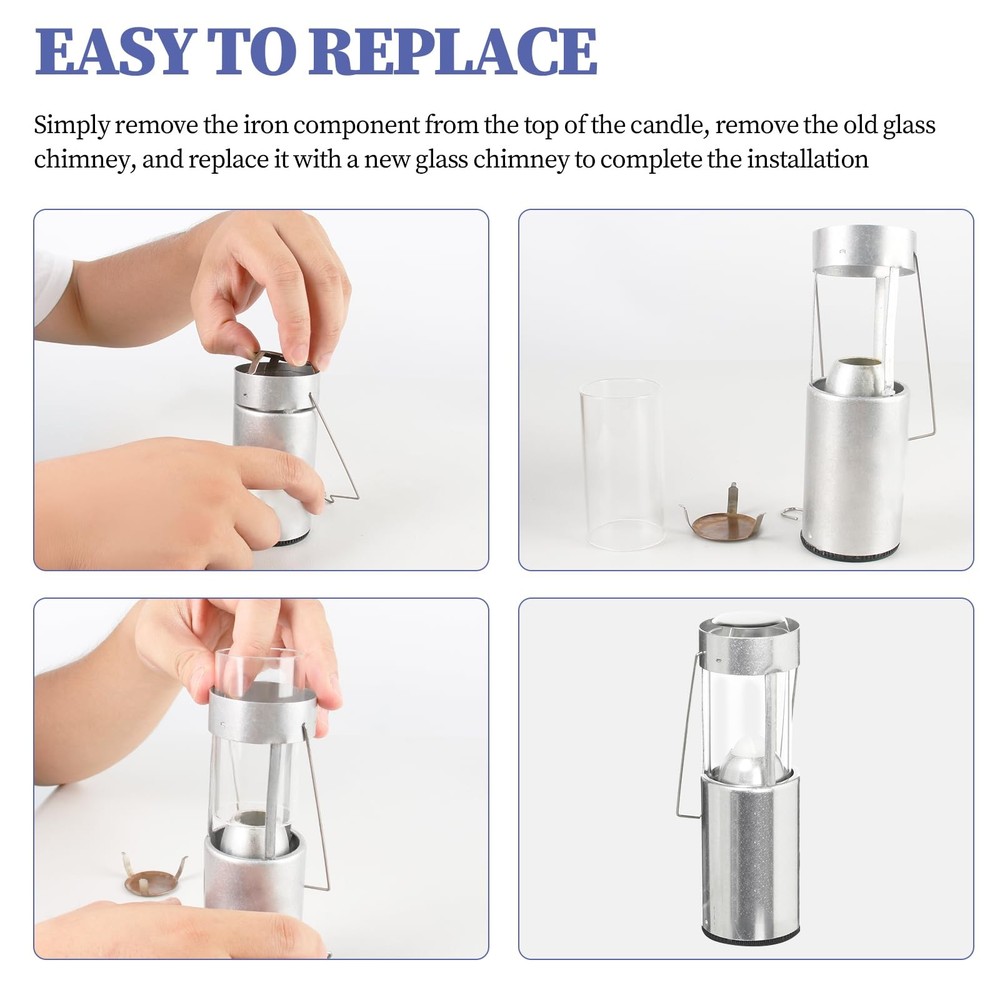 2-Pack Compatible Replacement Glass Chimney for UCO Candle Lantern, Durable &...