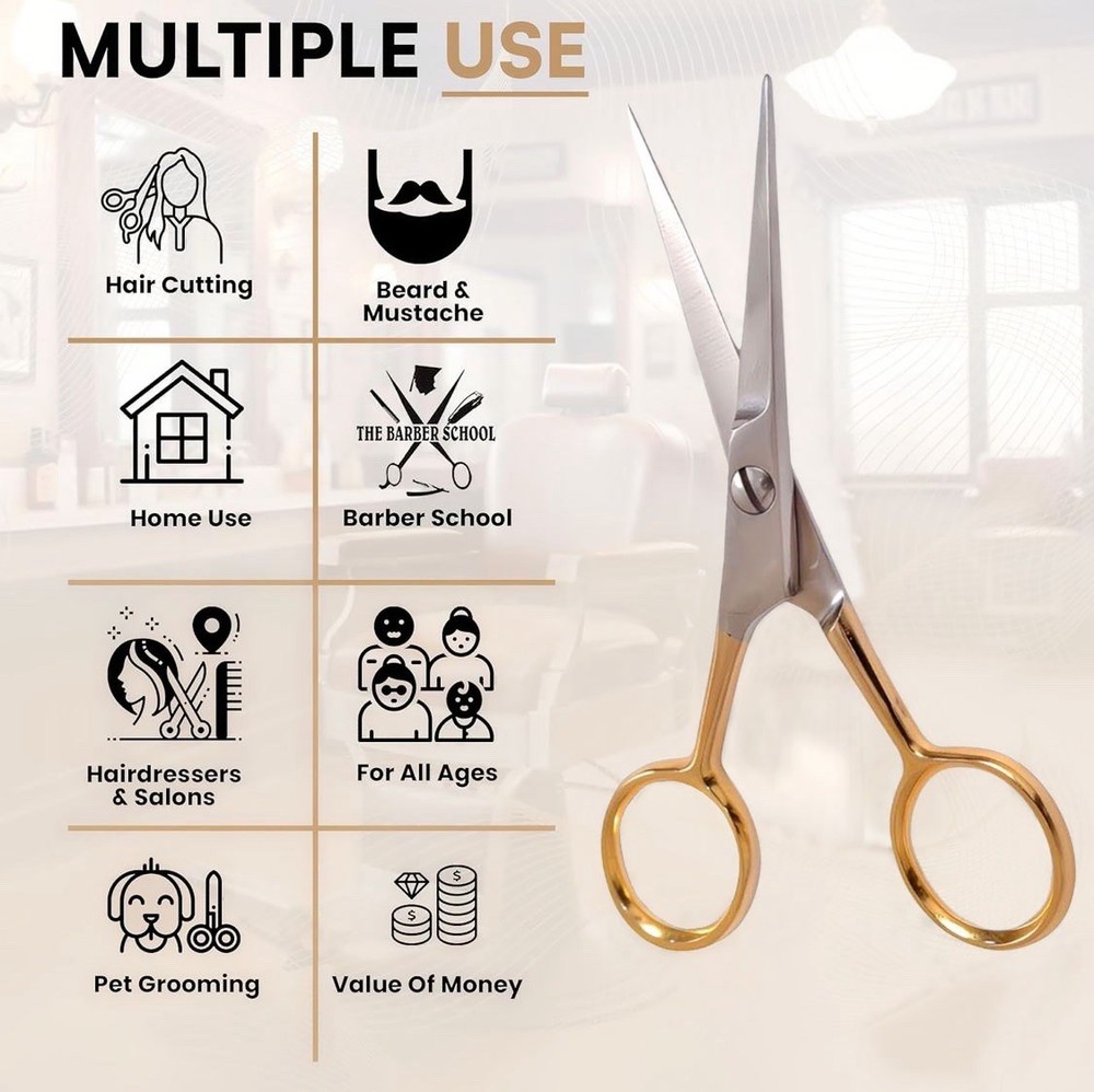 Beard Mustache Grooming Set - Precision Scissors and Combs Kit for Men -...