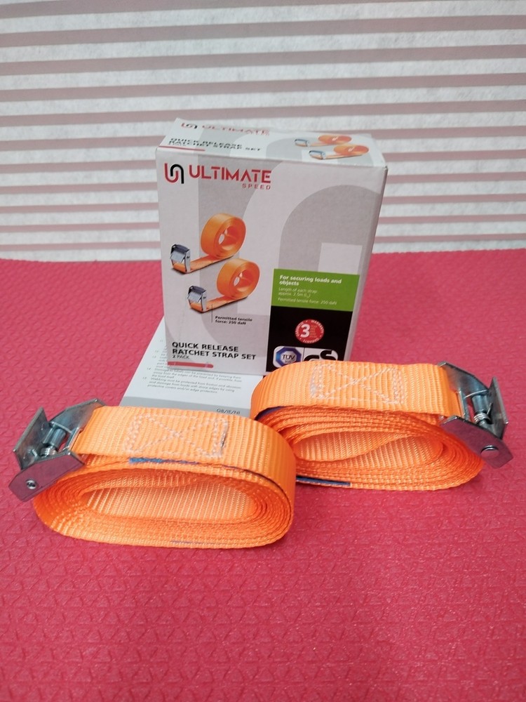 ULTIMATE SPEED TIDE & QUICK RELEASE RATCHET STRAP SET 2 PACK 2.5M 250daN 🚗🔩