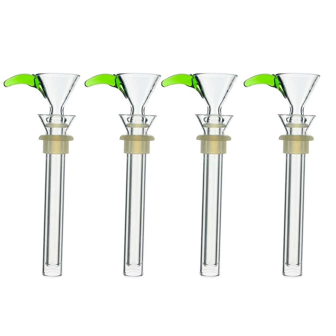 4 Pack 4" Glass Bong Replacement Slide Glass Bowl Hookah Adapters Stem Set 14mm