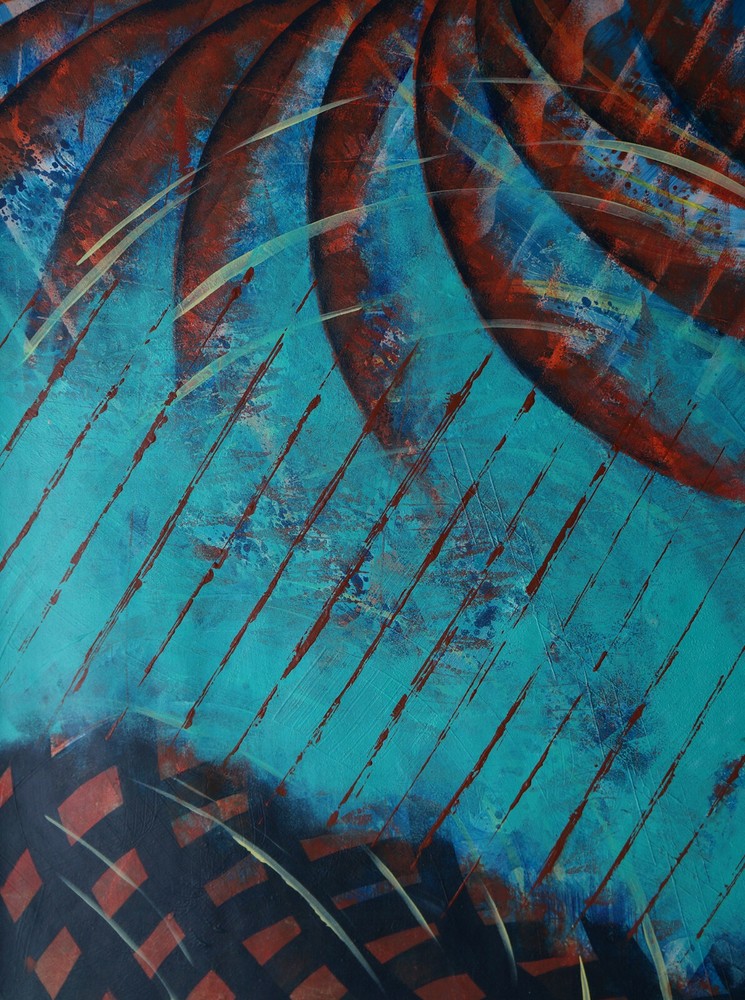 Acrylic Painting Abstract Composition - Signed TEMPE (20th)