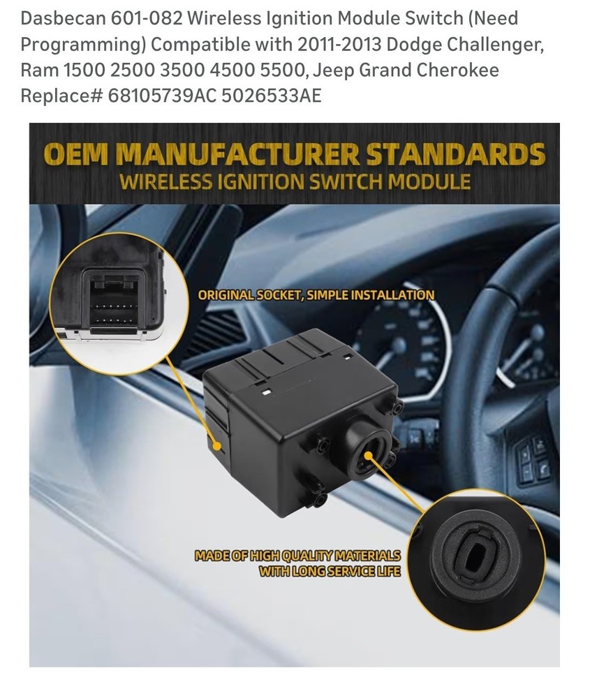 Dasbecan 601-082 Wireless Ignition Module. 2011-2013 Dodge,Ram,Jeep. open box