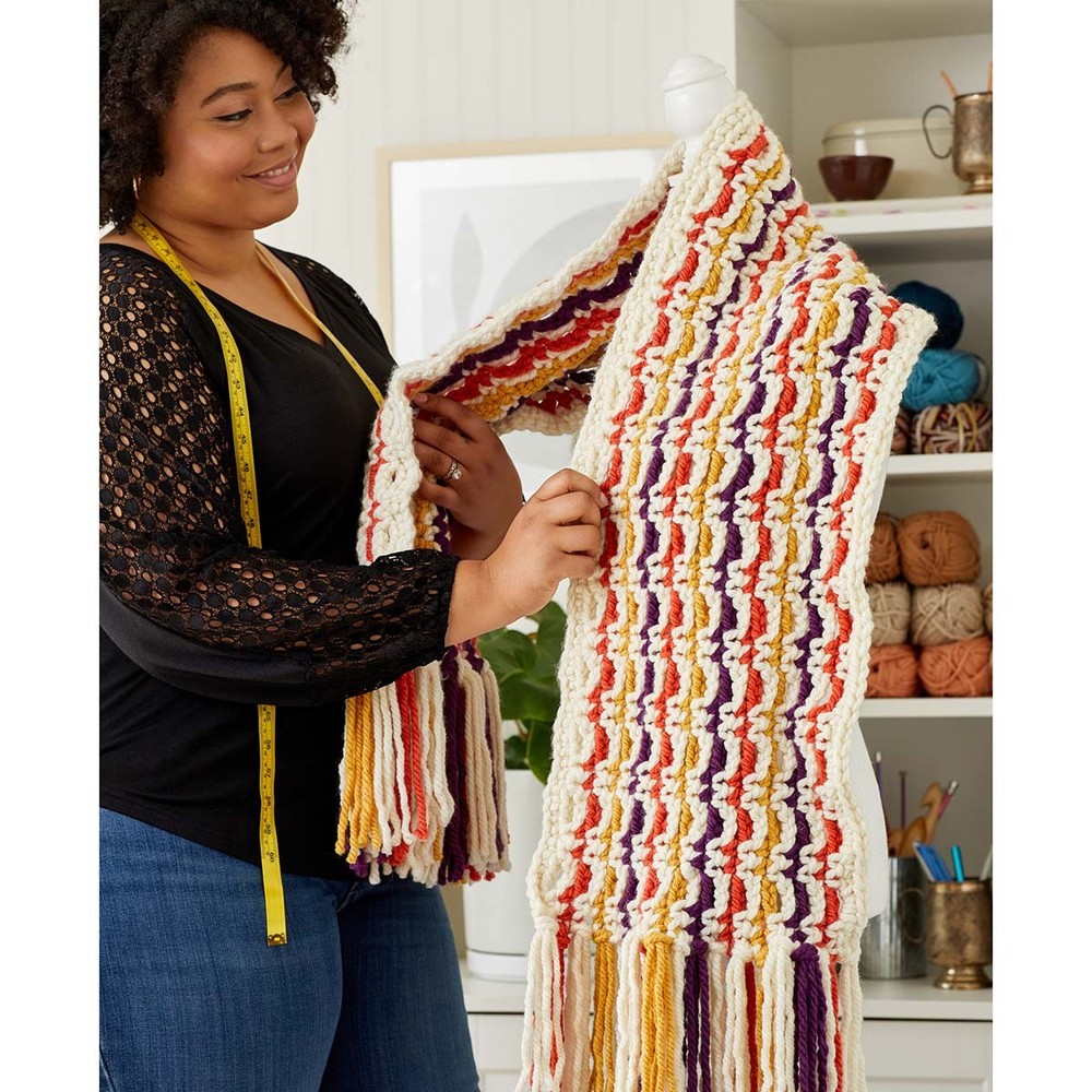 Premier® Striped Mega Scarf Crochet Kit