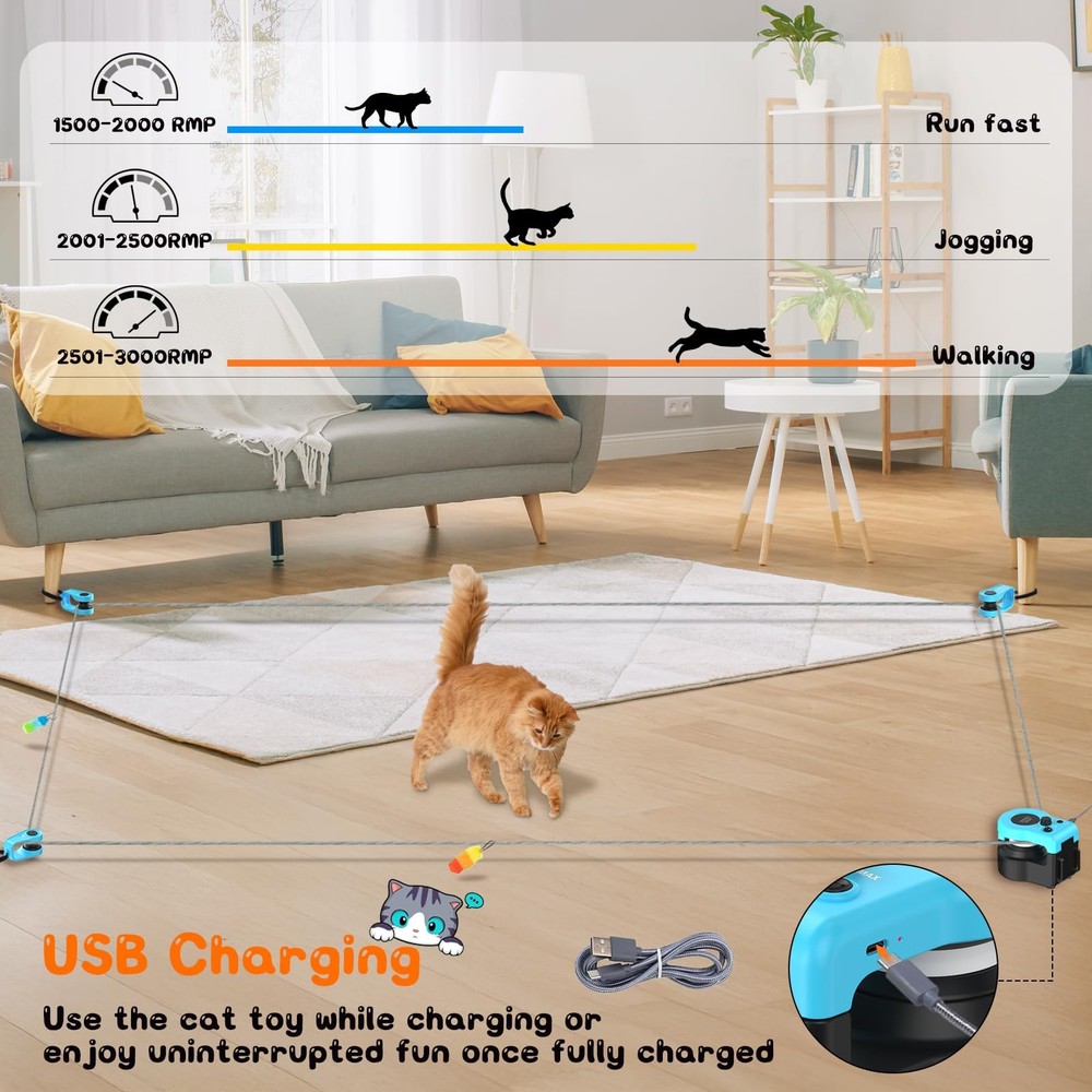 Interactive Cat Toy for Indoor - Automatic Cat Treadmill with Remote Control,...