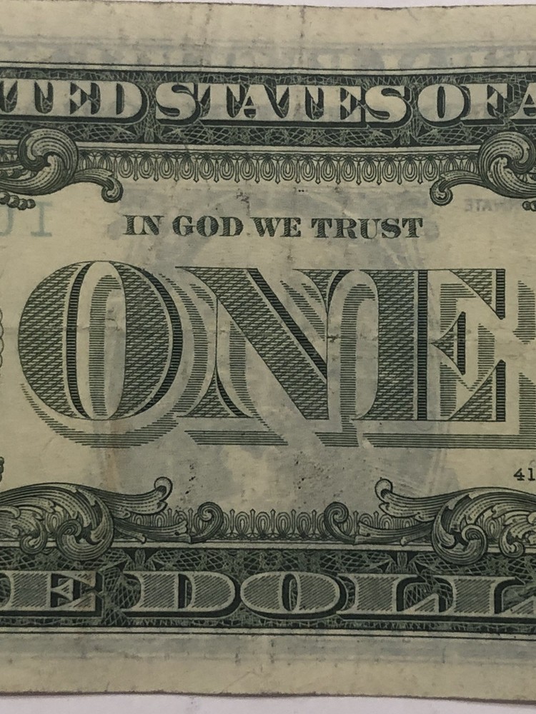 Offset Printing Error 2021 Circulated $1 Dollar Note (Clearly See Reverse Print)