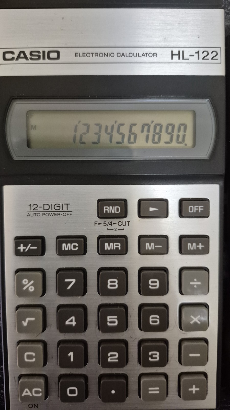 Vintage CASIO Calculator HL-122 12-Digit Battery Powered Tested Made Japan 1986