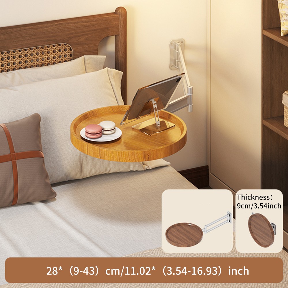 Foldable Bedside Table Wall Mounted Floating Nightstand Bedroom Storage Shelf