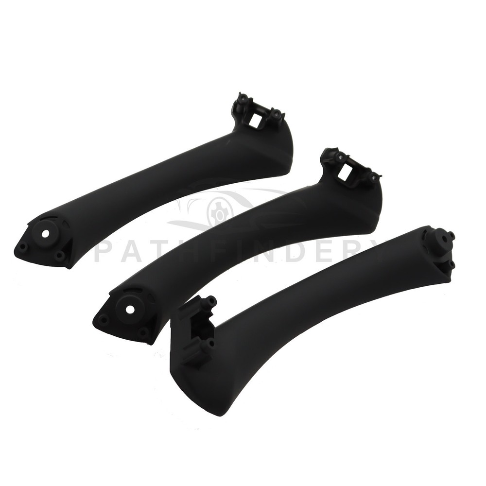 6Pcs Black Inner Door Panel Handle Pull Interior Trim Cover For BMW E90 06-11