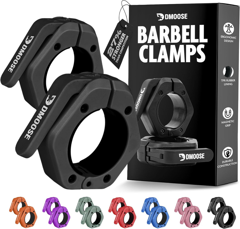 Barbell Clips 2 Inch (Pair) - Quick Release Olympic Clamps & Collars