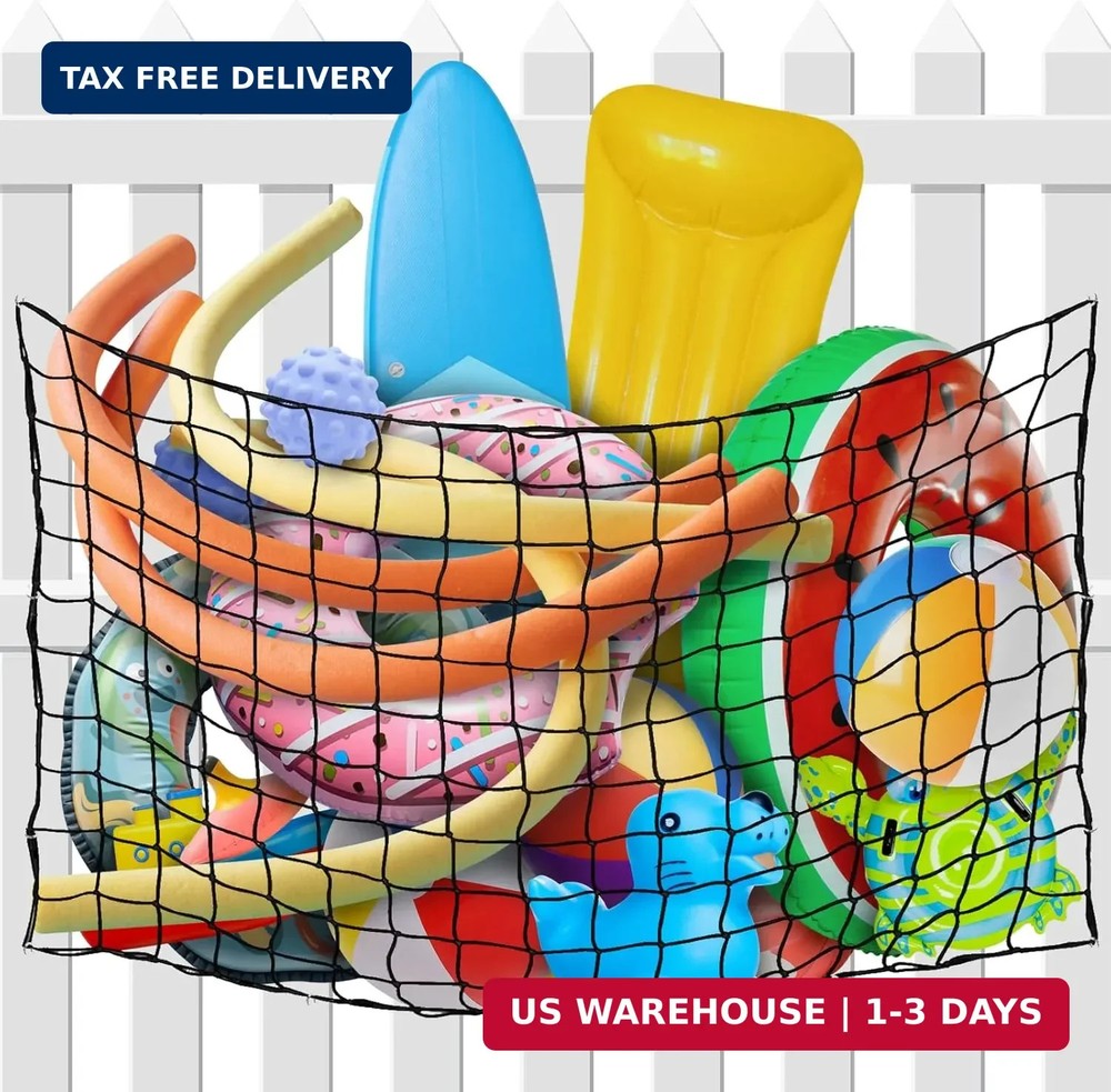 Large Pool Float/Toy Storage Net with 20 Hooks and Storage Bag,Hanging Pool Floa