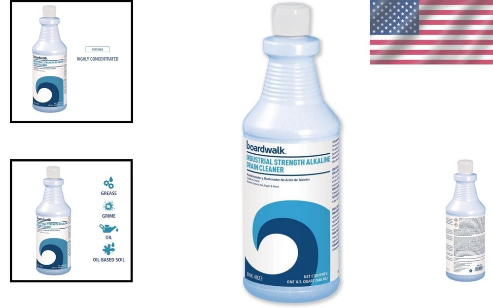 Effective Alkaline Drain Cleaner 32 oz - Unscented Solution for Stubborn Clogs