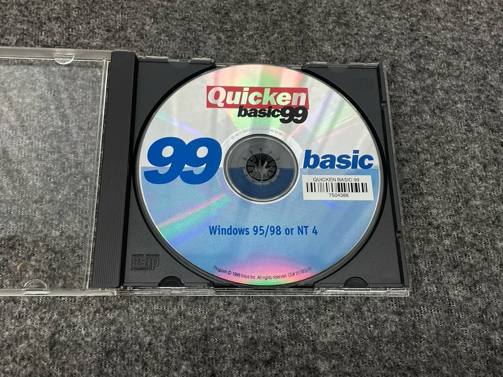Intuit Quicken Basic 99 Software Disc for Win 95/98/NT4 - CD ONLY!!!!