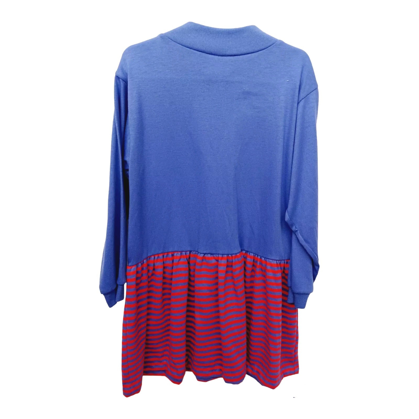 Vintage Healthtex Girls Dress-6-Purple-Red-Solid-Stripe-Drop Waist Made In USA