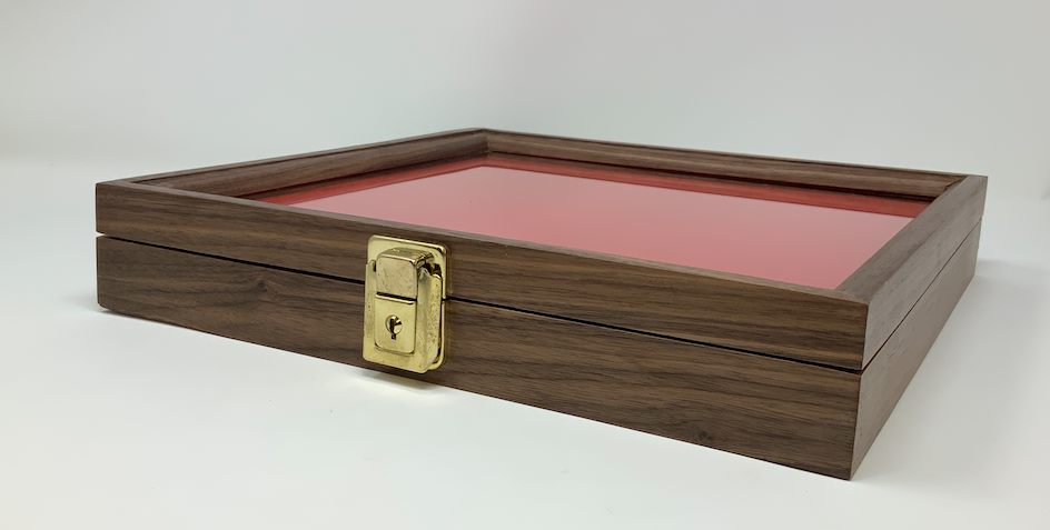 Walnut Wood Display Case 12 x 12 x 2 for Arrowheads Knifes Collectibles & More
