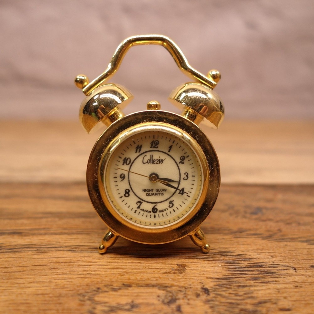 Collezio Mini Brass Clock Miniature Desk Clock