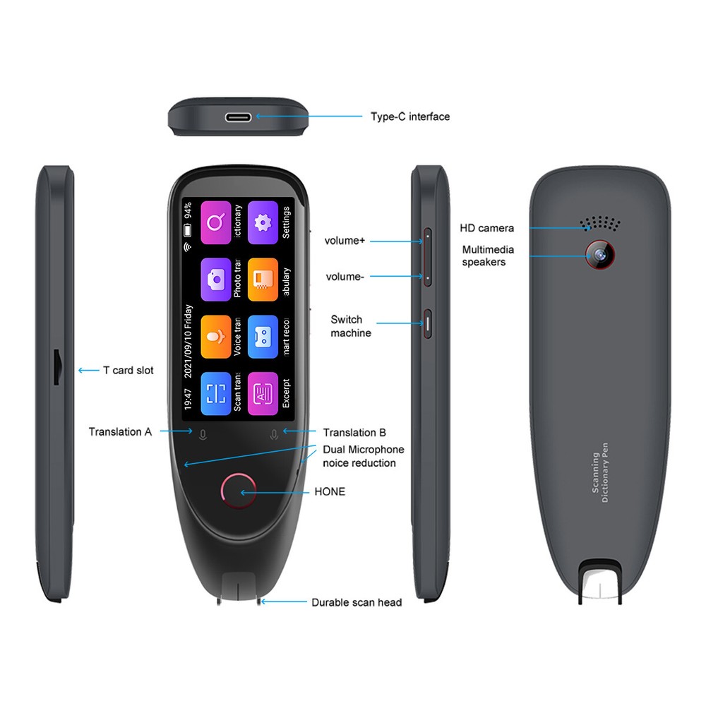Smart Scan Translation Pen Camera Text Reading 112 Language Translator Device