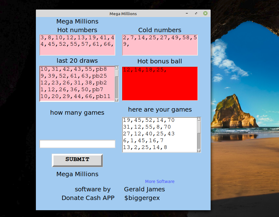 Powerball and Mega Milions Numbers software USB Version for Windows 7 , 8 & 10
