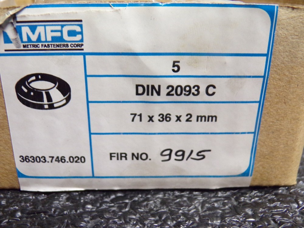 DISC SPRING FOR CRITICAL APPLICATIONS TYPE C (LIGHT) 71X36X2MM (HH)