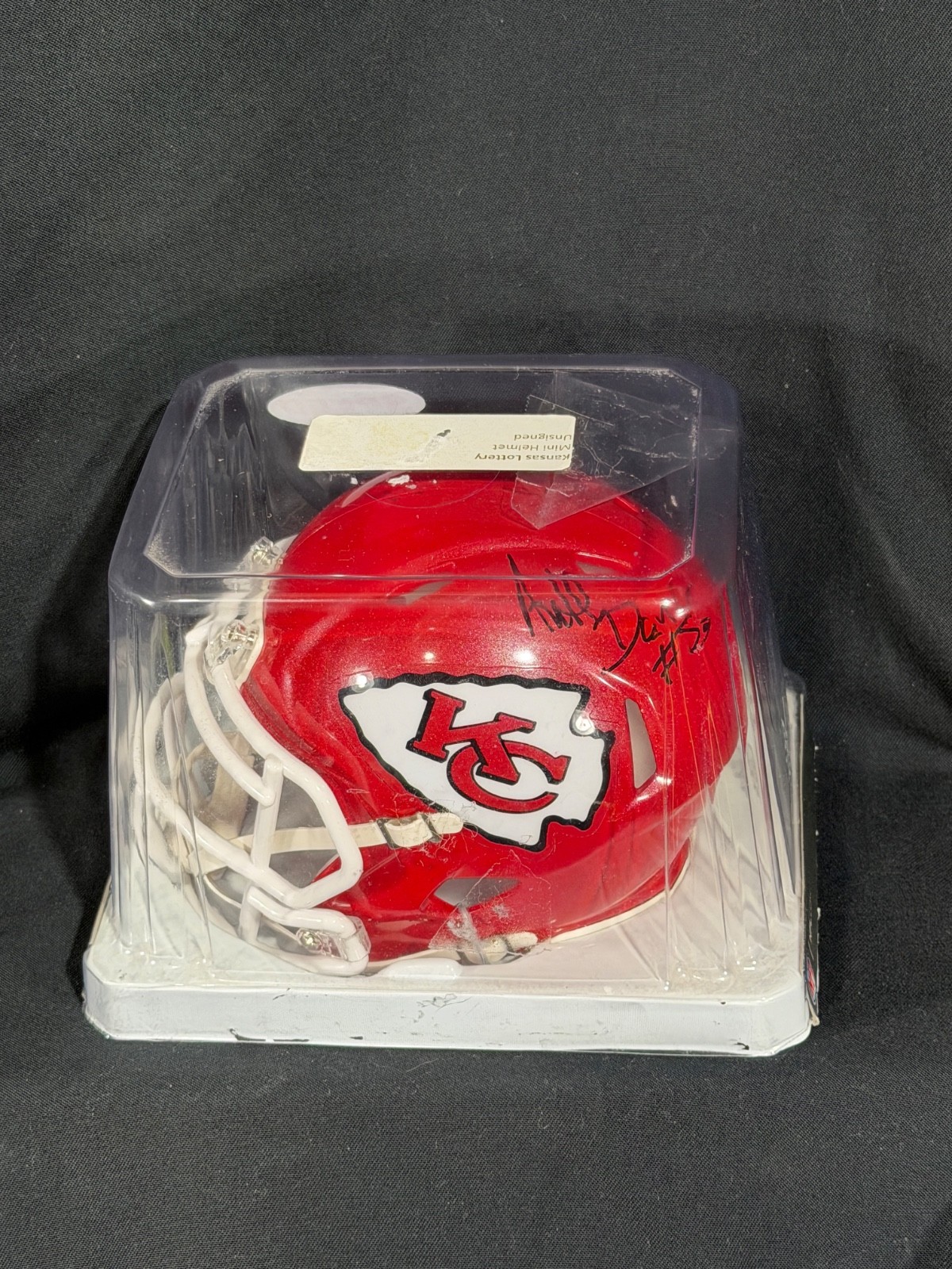 Chiefs Mini Helmet in Case signed by Anthony Davis