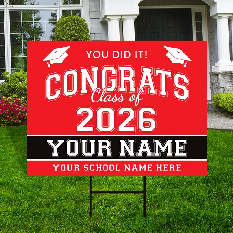 Personalized Graduation Senior Yard Sign Custom Class