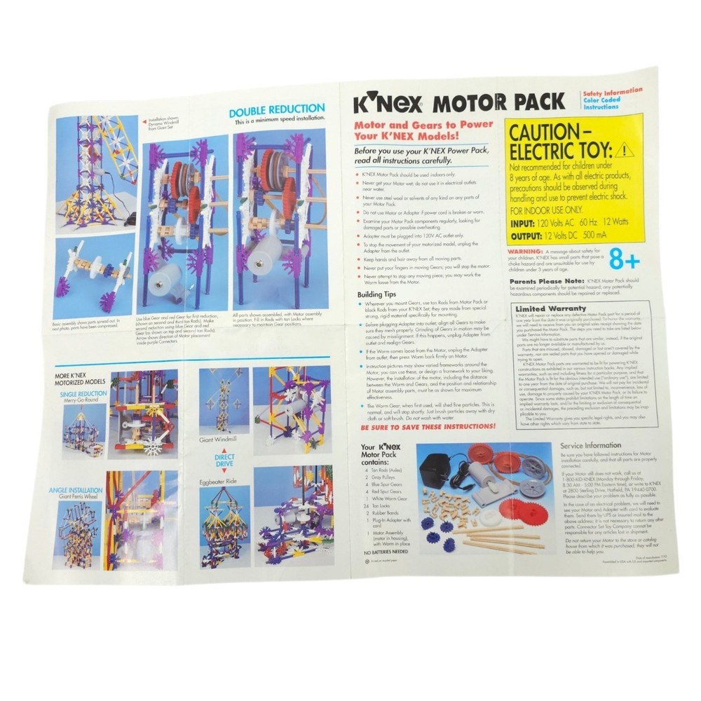 K'NEX Cyber Cybots Instruction Manual 18005 Programmable Robots 2000 Edition