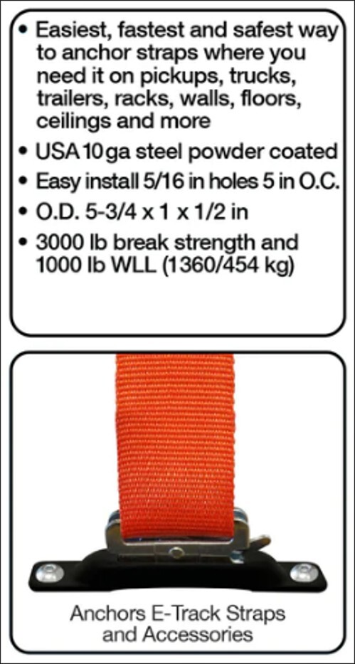 Snap-Loc E-Track Single Strap Anchor Black