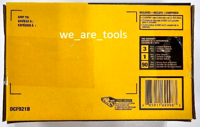 Dewalt DCF921B 20V 1/2" Impact Wrench Cordless Brushless 20 Volt Atomic Hog Ring