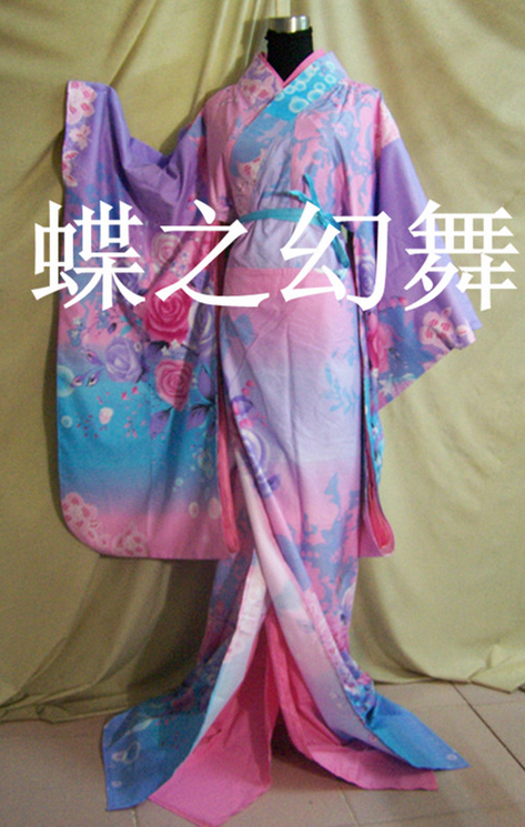 Japanese Kimono Furisode Women's Floral Cosplay Costume