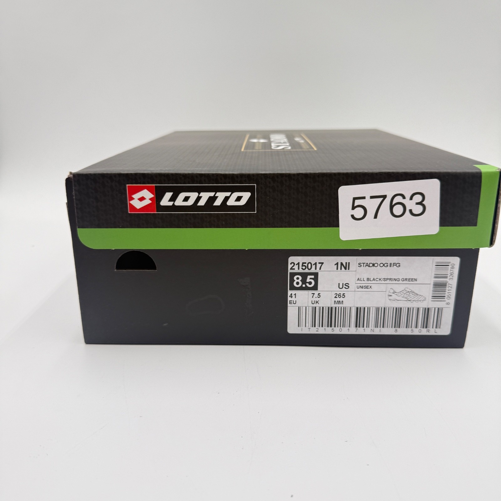 Lotto Stadio OG II FG Soccer Cleats Black Spring Green Men’s Size 8.5 NEW