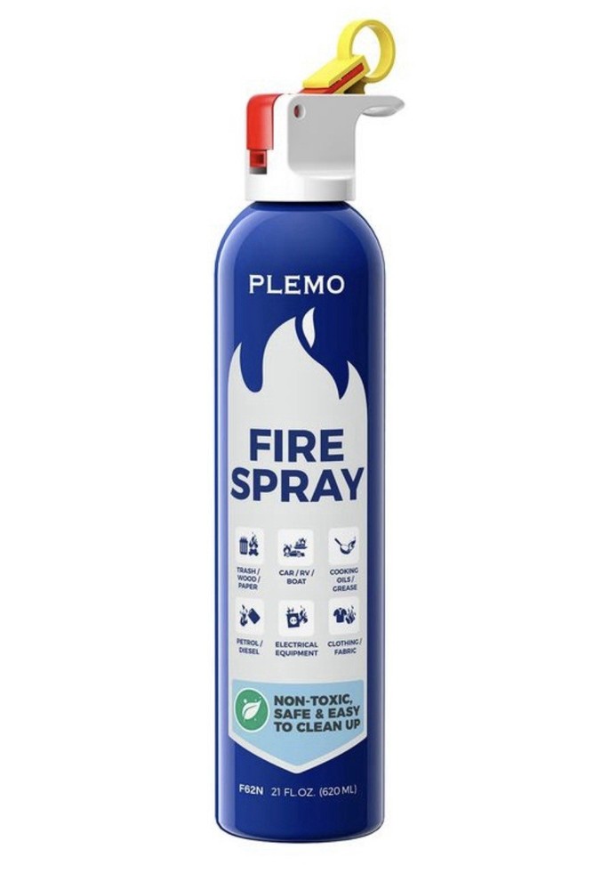 PLEMO Fire Extinguisher, Fire Extinguisher for Home, Compact 620ml Fire Spray...