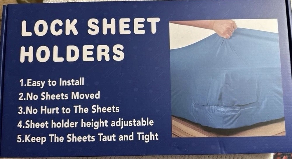 THESE WORK!!Breakdark Lock Sheet Holders Adjustable Mattress Bed Sheet Fasteners