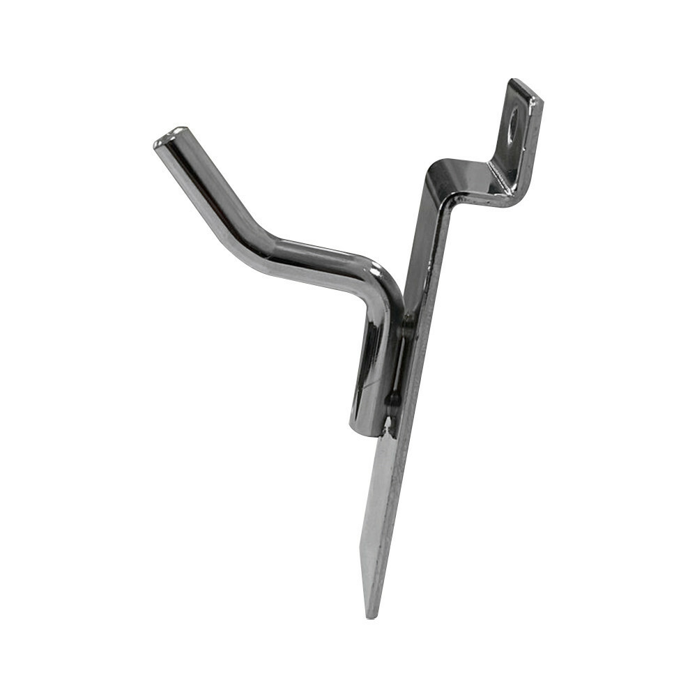 1" Slatwall Hook Panel Display Hooks, 1/4" Thickness Metal, Chrome - PACK 25