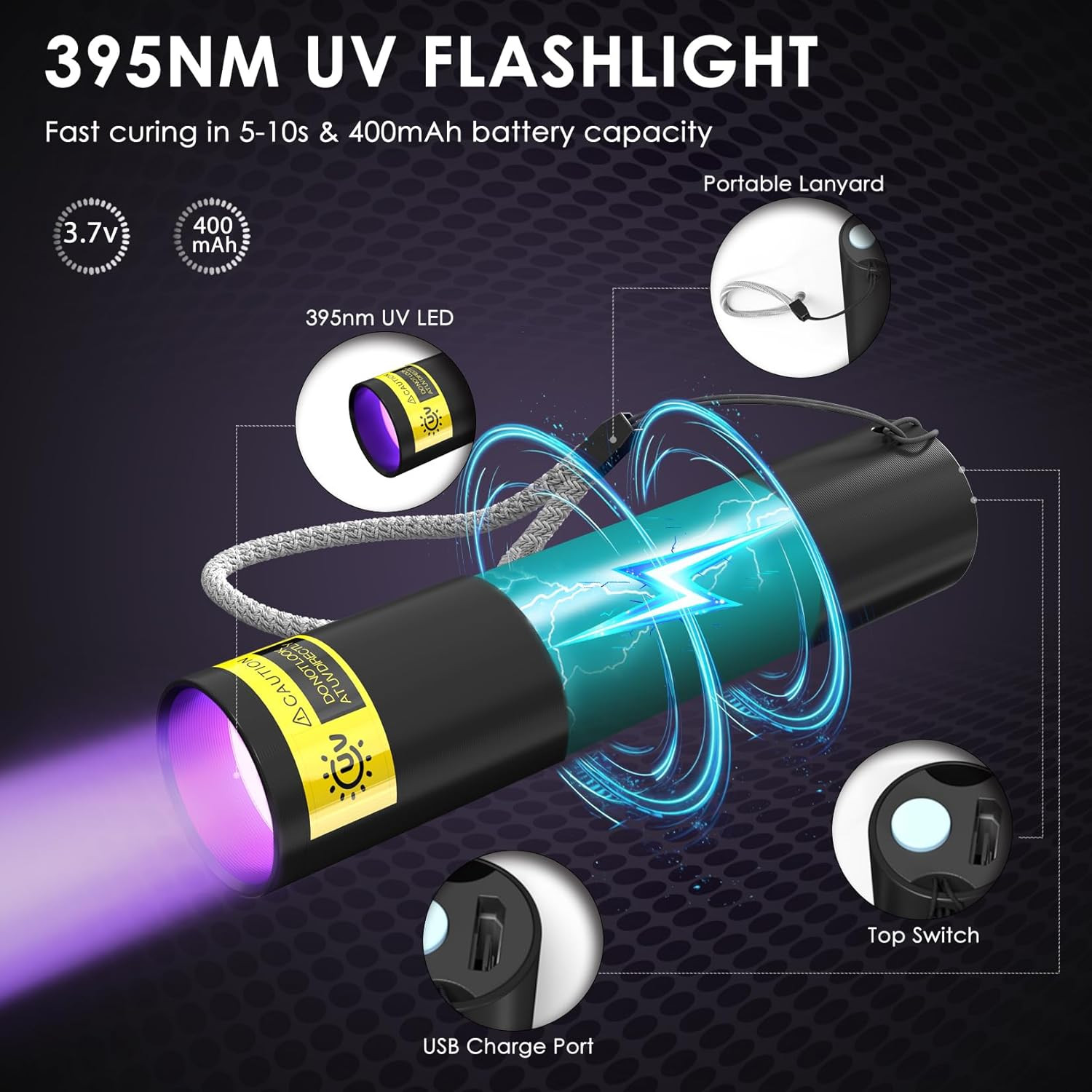 UV Resin Kit with Light, 50G UV Resin with Rechargeable 395NM UV Flashlight, Fas