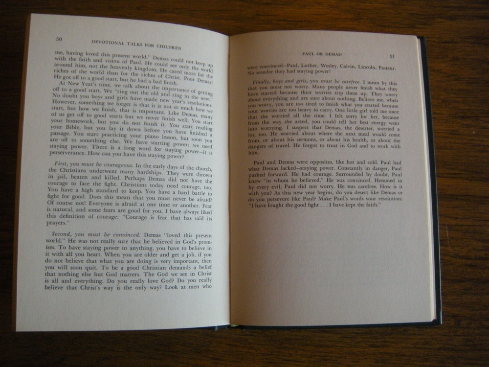 Devotional Talks for Children by Michael Daves 1961