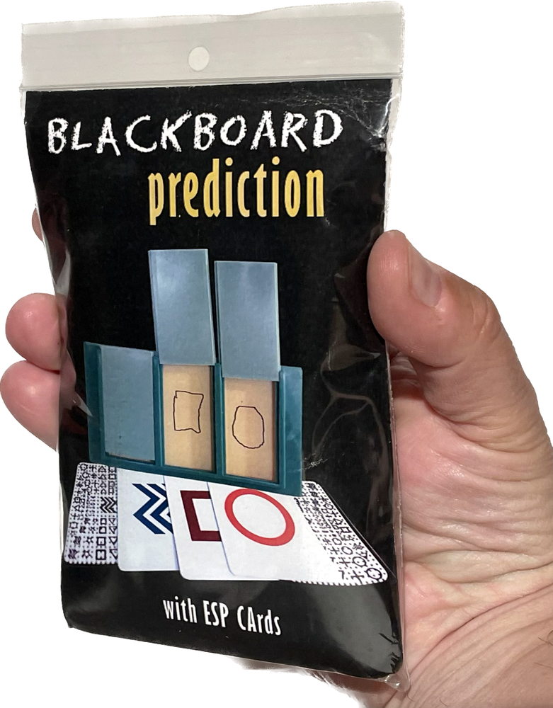 BLACKBOARD PREDICTION CARDS Mental Mind Reading Magic Trick ESP Set Frame Pocket