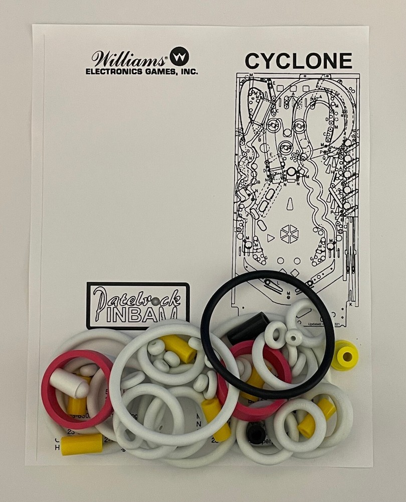 1988 Williams Cyclone Pinball Machine Rubber Ring Kit